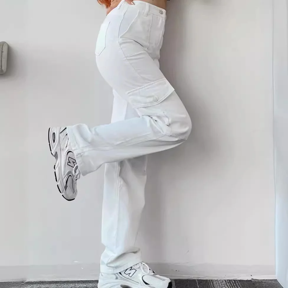 Nigikala Nigikala New Jump Casual Trousers Mid-Rise Three-Dimensional Pocket Trousers Waist-Up Trousers