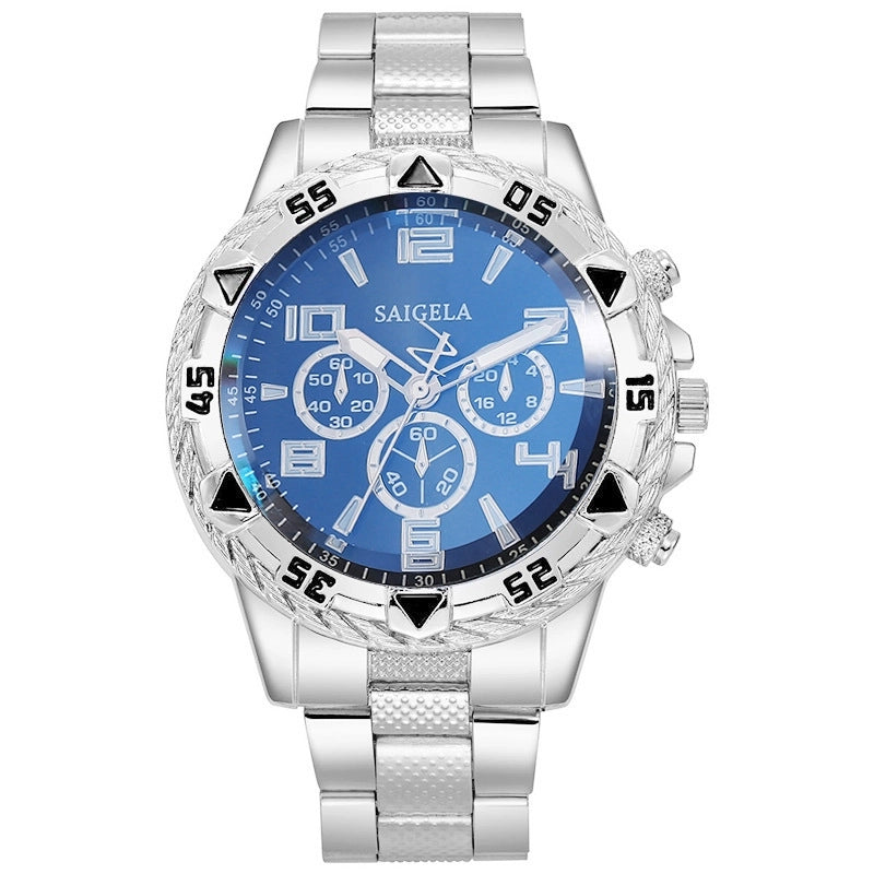 Men’s Watches Business Sports Watches Steel Band Three Eyes Men’s Quartz Watches Cross-border Foreign Trade Explosions In Stock