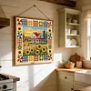 Stamped Cross Cross cross stitch kit for Adults Farm with Sunflowers 11CT 45x45cm tapestrymarket