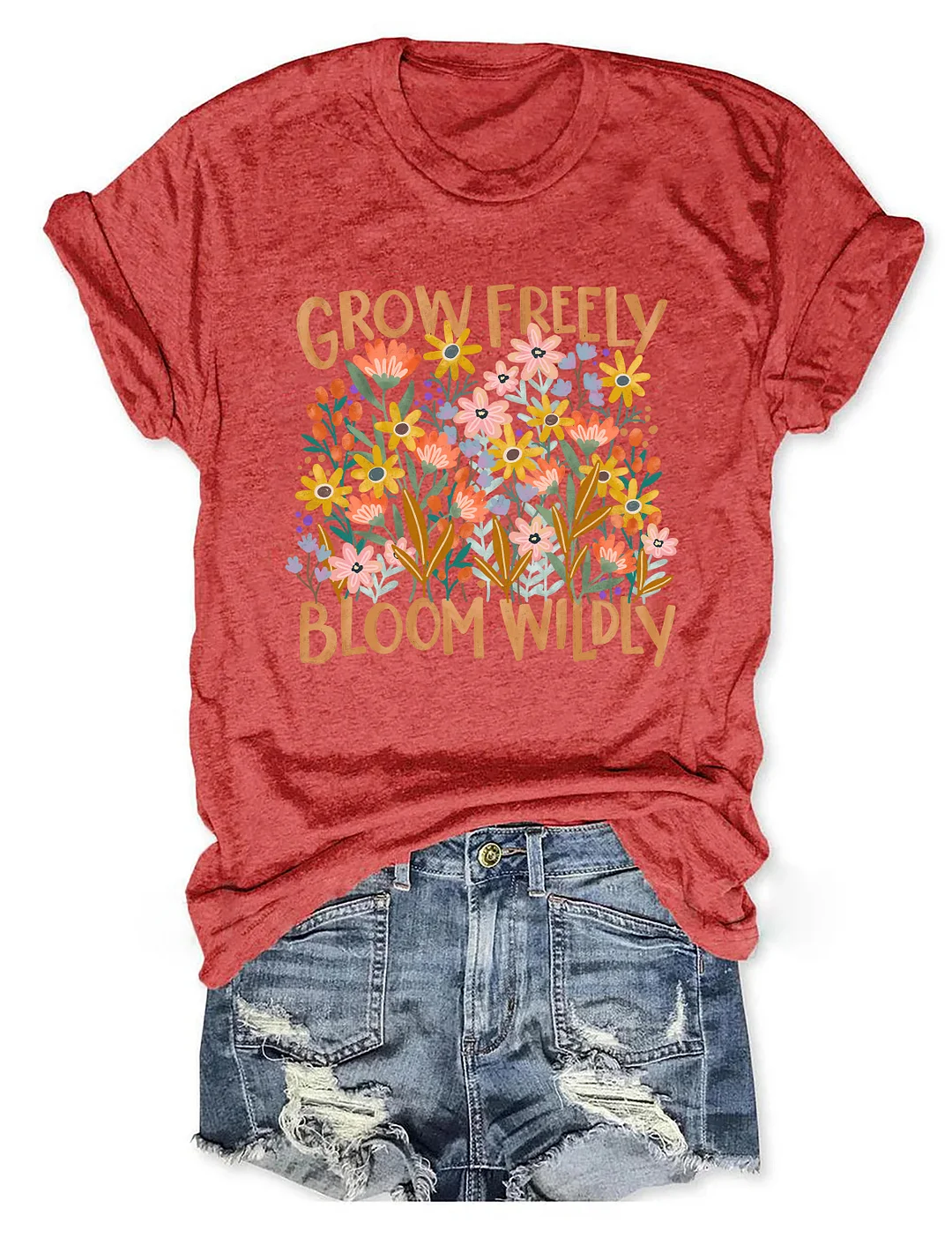 Grow Freely Boho Floral T-shirt