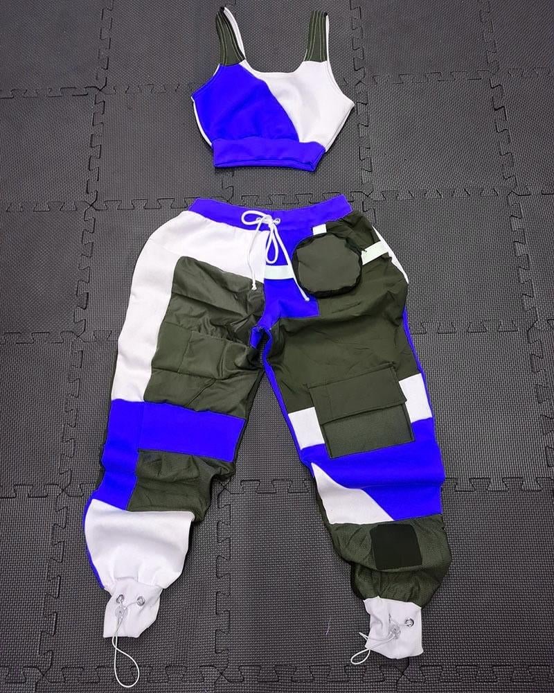 Women's Sporty Patchwork Printed Sets72
