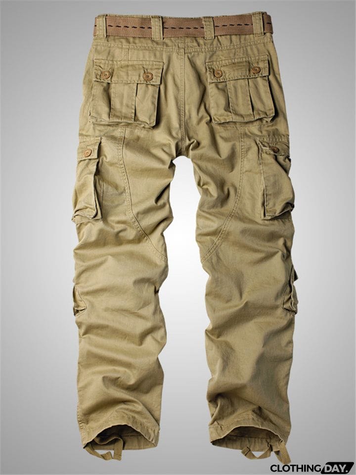 Men's Loose Straight Outdoor Multi-Pocket Cargo Pants