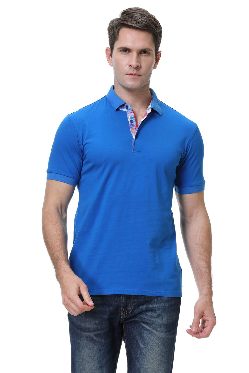 Men's Casual Short Polo Royal Blue Alex Vando Fashion