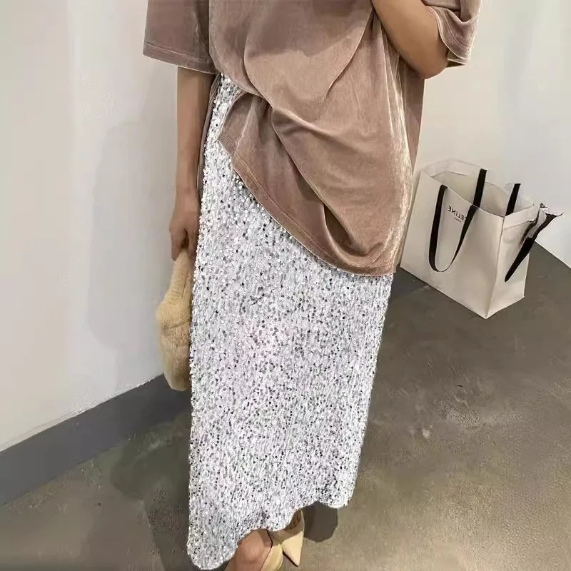 Brownm Brownm New Fashion High-Rise Thin-Skinny Dress Women Tight Waist After Open Elastic Straight Skirt