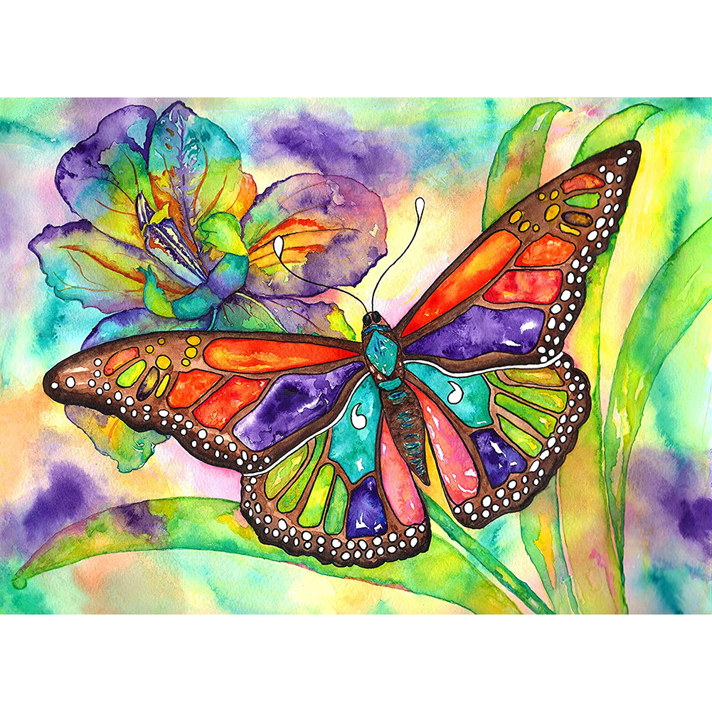 Diamond Painting-DIY Full Round Drill Colorful Butterfly