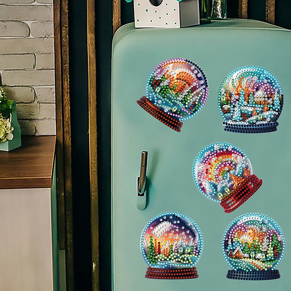 8pcs DIY Rainbow Crystal Ball Diamond Painting Magnets Refrigerator for Adult Kid Beginners
