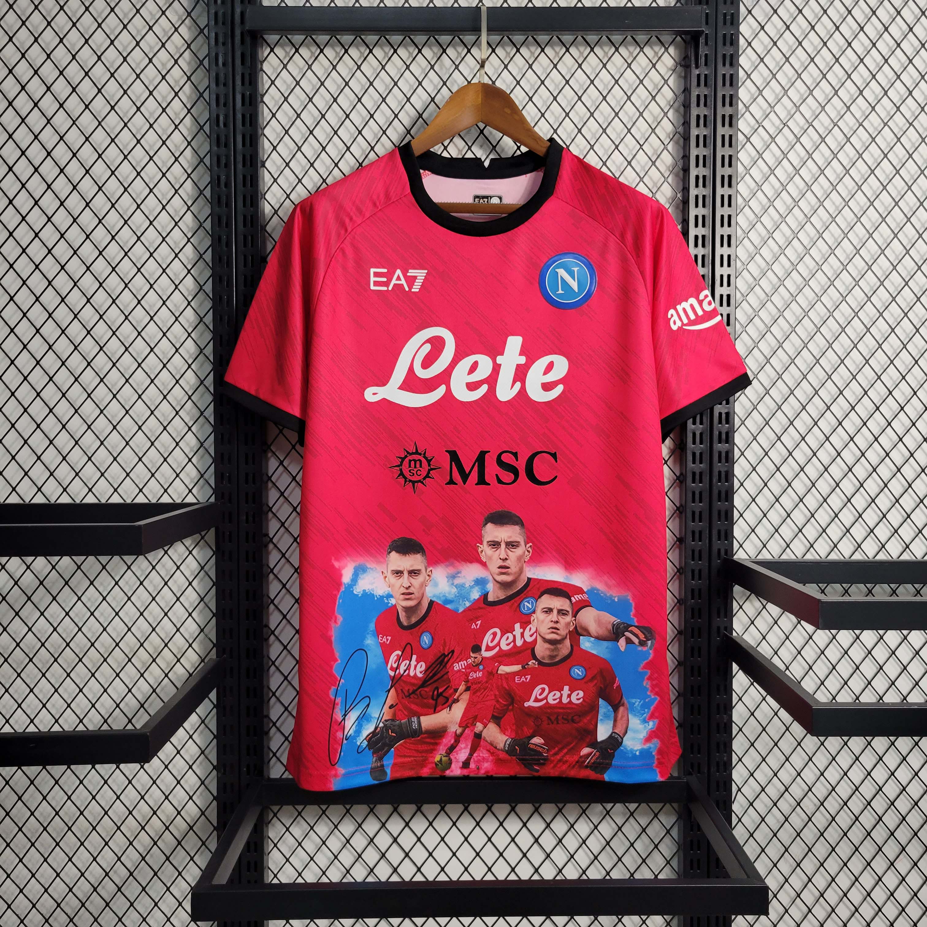 2023-2024 Napoli Champions Edition Red Soccer Jersey 1:1 Thai Quality