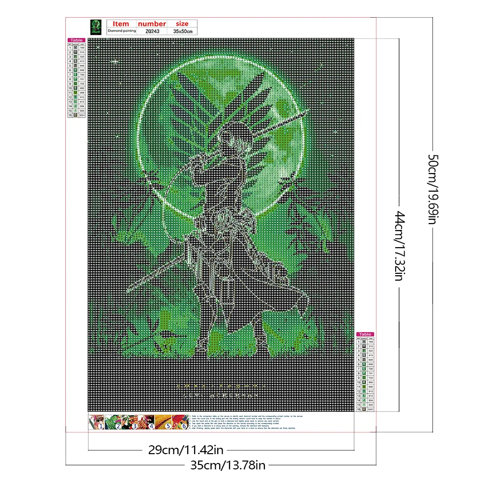 Full Round Diamond Painting 35*50cm - Attack On Titan - Silhouette