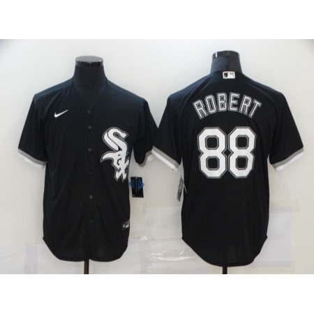 Men's Chicago White Sox #88 Luis Robert Black Cool Base Stitched Jersey DMFV