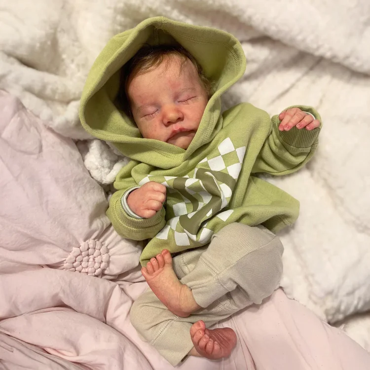 [New] 20 Inches Newborn Sleeping Adorable Baby Brown Hair Girl Doll Yekalin：Realistic Reborn Baby Dolls By Rsgdolls®