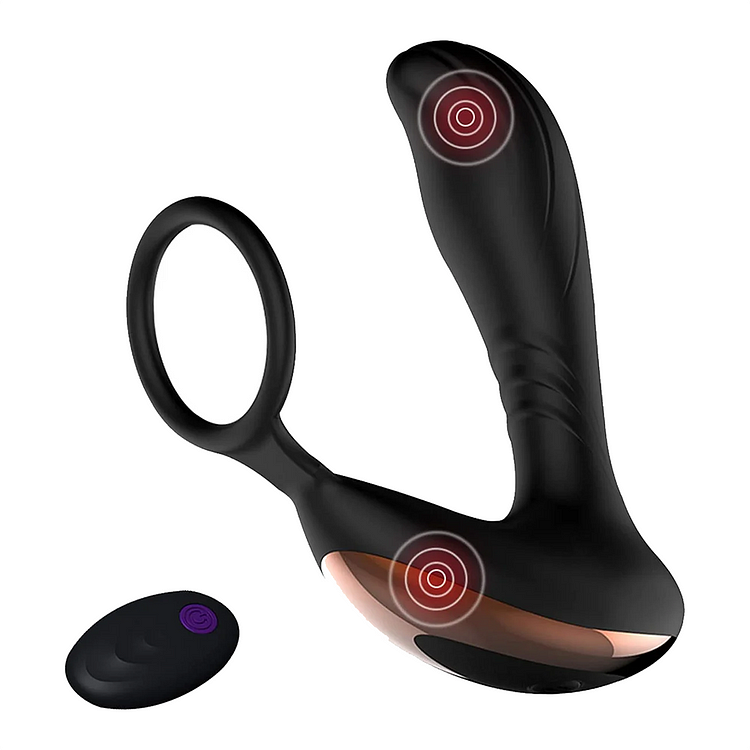 Male Prostate Massager with Penis Ring for Incredibly Powerful Orgasms, SOFTRABBITS Vibrating Anal Toys 7 Variable Vibration Patterns with Wireless Remote Rechargeable
