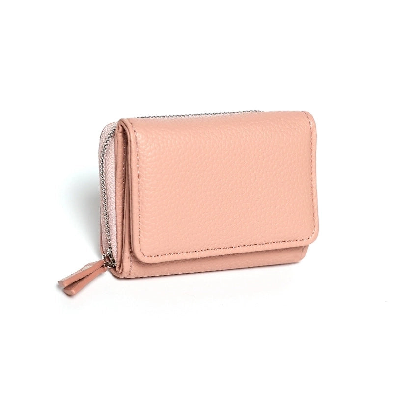 Women’s Solid Color Pu Leather Zipper Wallets