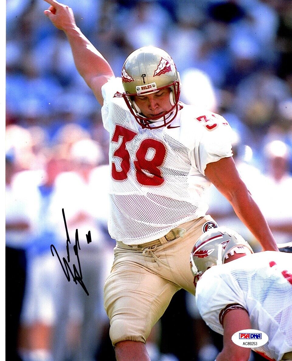 Sebastian Janikowski Signed Autographed FSU Seminoles 8x10 inch Photo Poster painting + PSA/DNA