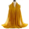 Plain Color Soft Chiffon Long Gauze Shawl Women Hijab