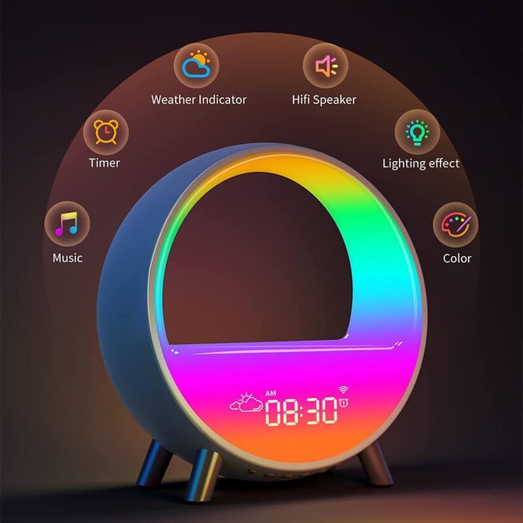 Smart Atmosphere RGB Speaker Night Light - Mobile Phone Wireless Charging - Appledas