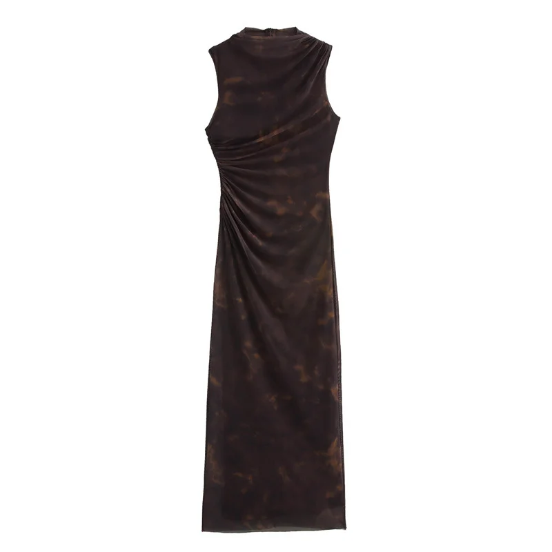 Toloer Toloer 2024 New Women's Wear Temperament Pleated Silk Net Slim MIDI Dress 9601541-Outfit Ideas
