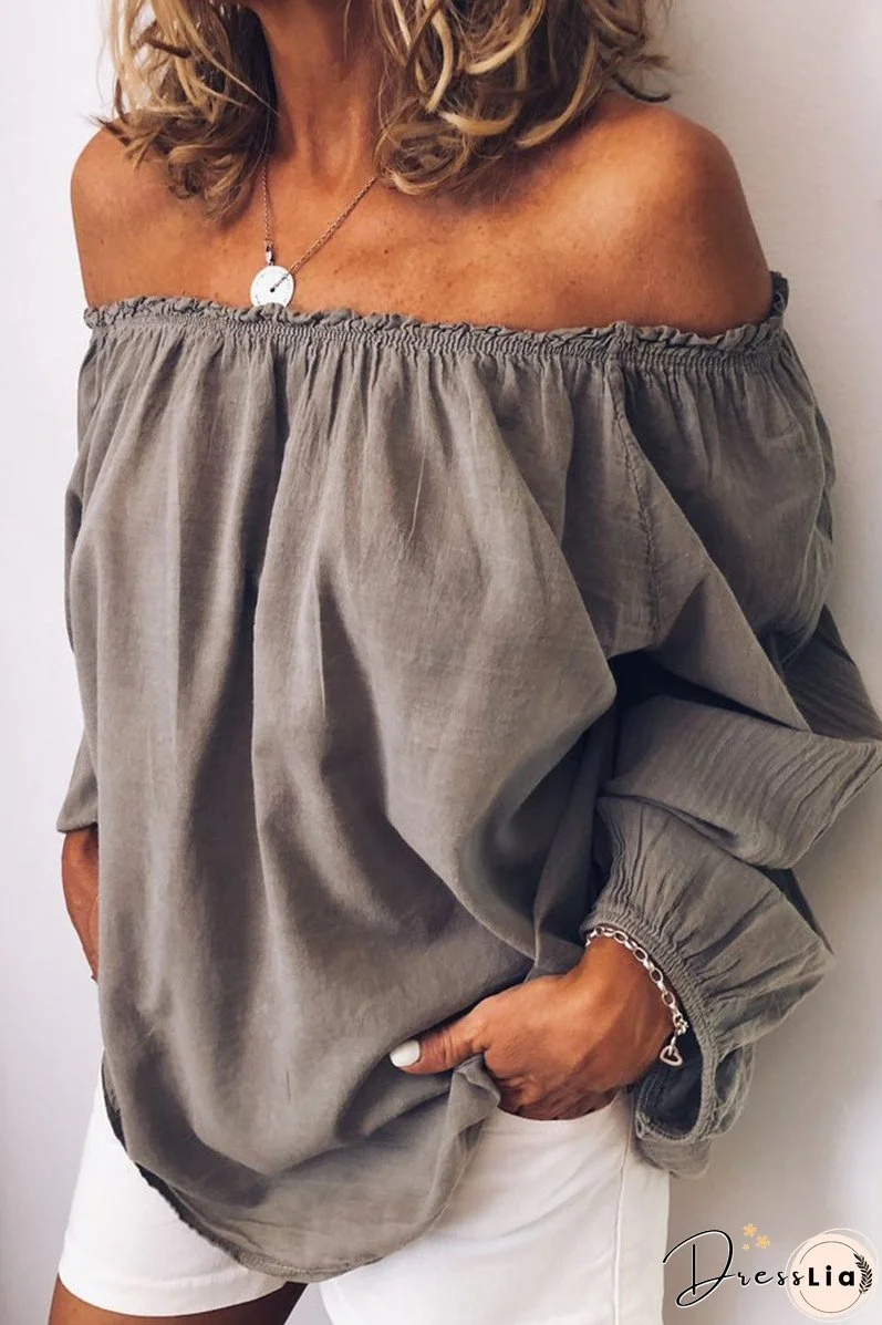 Fashion Casual Solid Patchwork Off the Shoulder Tops