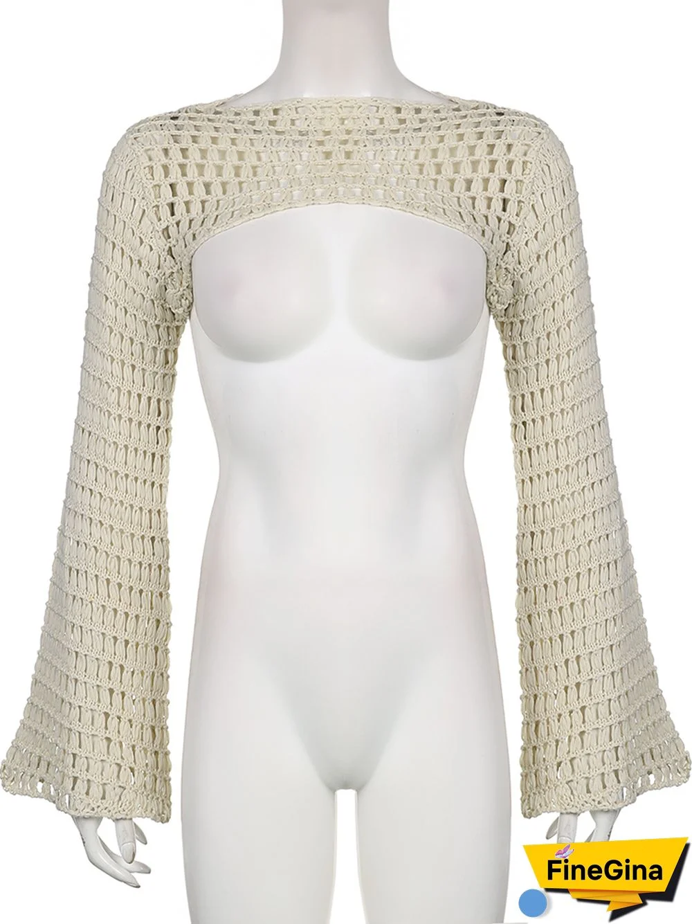 Rapcopter Y2K Knitted Crop Top Hollow Out Loose O Neck Long Sleeve Smock Top Women Retro Streetwear Fashion Tee Chic Knitwear