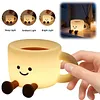 Coffee Cup Night Light Rechargeable 7 Color Changing Dimmable Warm Light with Timer Touch Control Bedside Lamp for Nursery Bedroom Gift