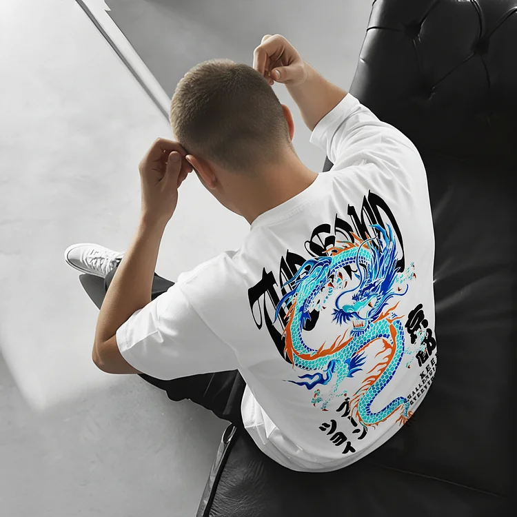 Ukiyo-e Style Art Print Casual Cotton T-Shirt