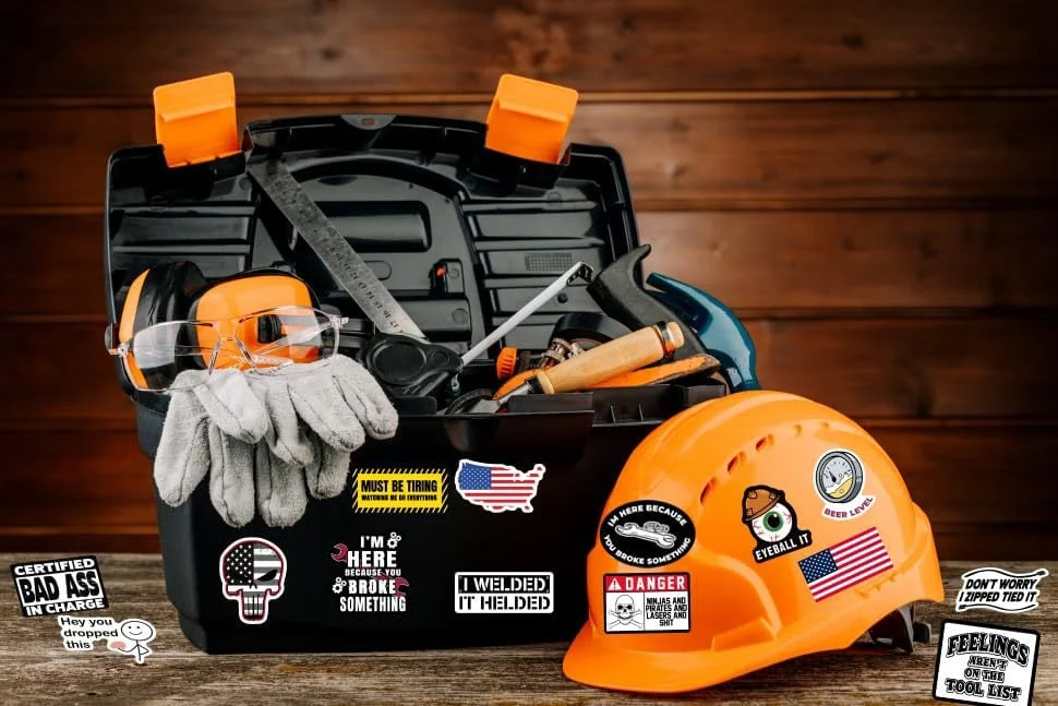 150pcs Hard Hat Stickers Pack(DIRTY) - Perfect for Helmets, Toolboxes..