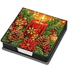 Christmas Candle DIY PU Diamond Painting Note Box with 160 Papers Memo Box