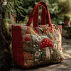 Whimsical Mushroom World Quilted Tote  Bag🔥All items are shipped in a default size of 15x14 inches.