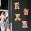 6Pcs Acrylic Valentine Day Love Bear Diamond Art Refrigerator Magnets Sticker