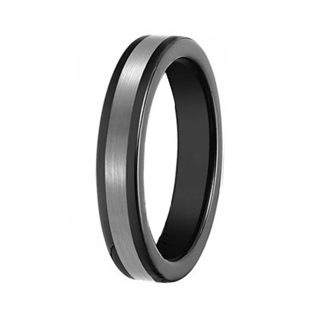 4MM 6MM 8MM Classic Black Tungsten Couple Brushed Matte Engagement Wedding Bands