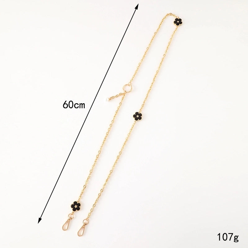 IG Style Sweet Minimalist Flower Metal Inlay Pearl Shell Mobile Phone Lanyard