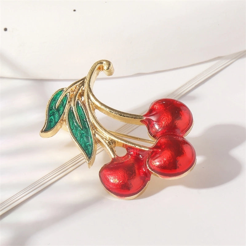 1 Brooch Fruit Dripping Enamel Cherry Brooch