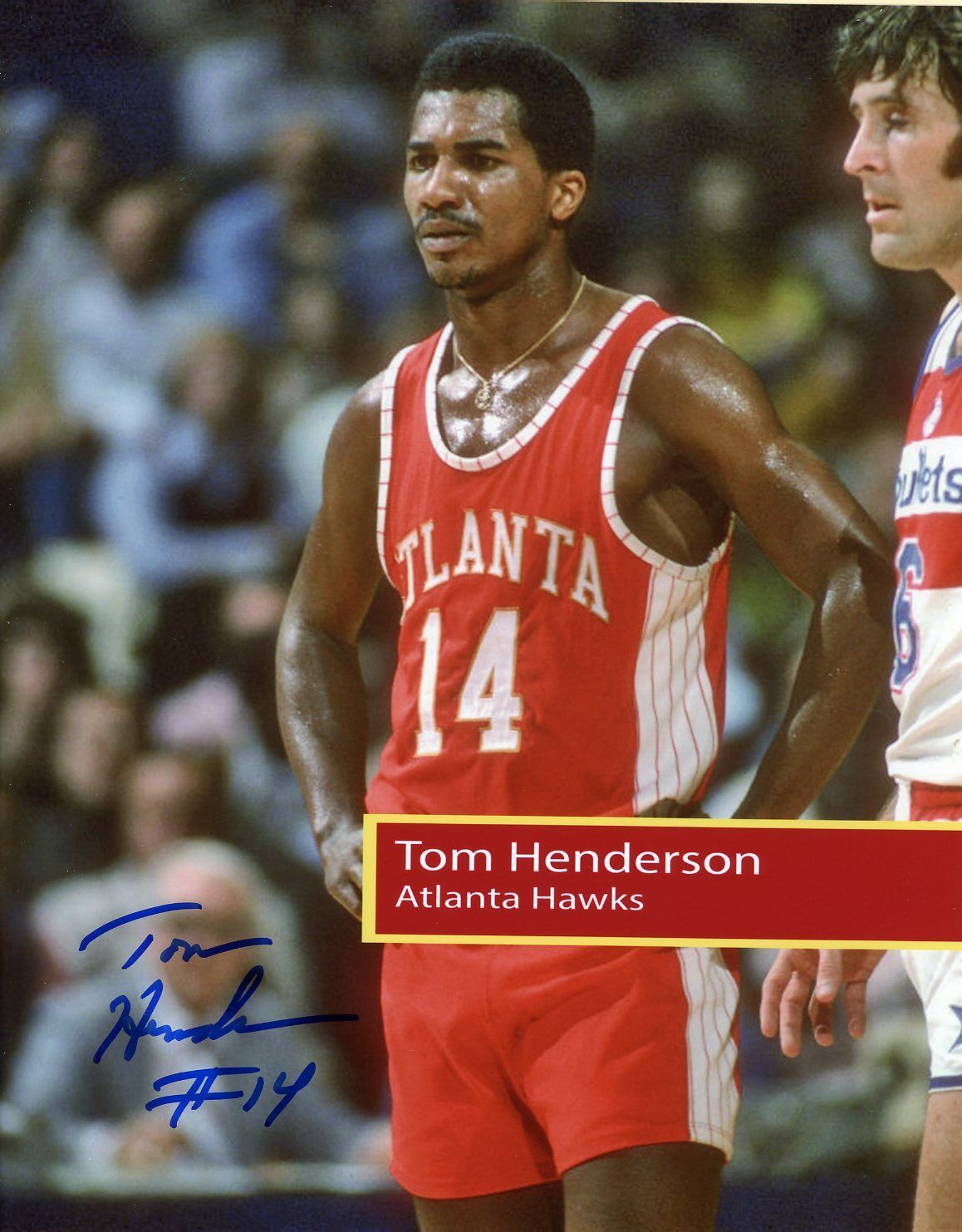 Tom Henderson Autographed 8x10 Hawks In Person#9