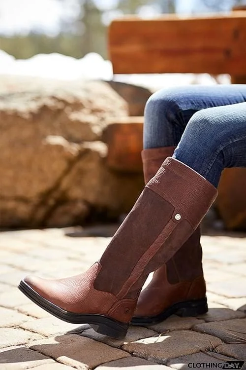 Patchwork Round Toe Flats High Boots