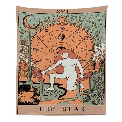 Tarot Divine Mandala Tapestry Hippie Boho Decor Psychedelic Tapestry Macrame Wall Hanging Witchcraft Wall Cloth Tapestries Throw