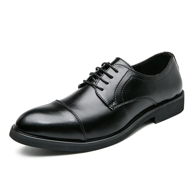 Genuine Leather Formal Men Shoes Lace Up Men Loafers Office Oxford Men Dress Shoes Wedding Shoes Zapatos Hombre Plus Size 38-48