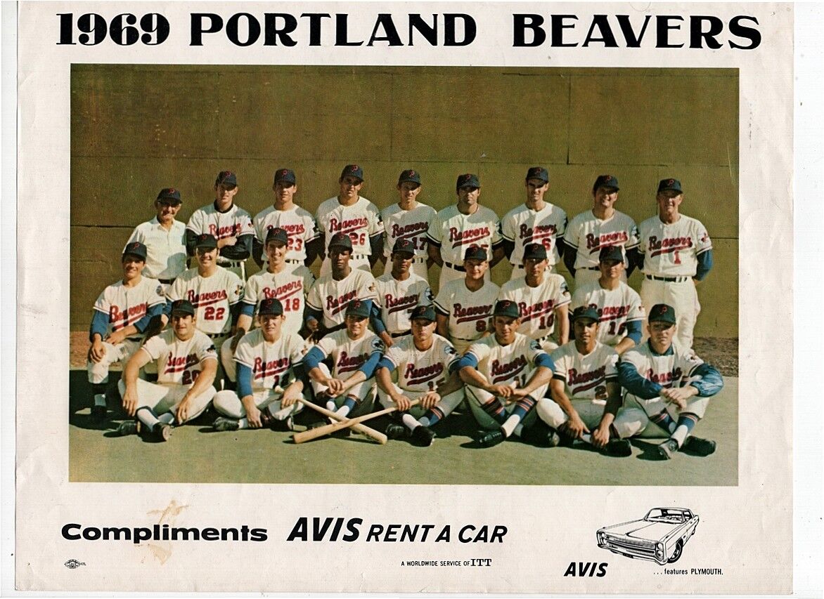 1969-PORTLAND BEAVERS -PCL-ORIGINAL TEAM ISSUED COLOR Photo Poster painting