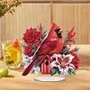 2D Flat Acrylic Cardinal Flower DIY Desktop Diamond Art Kits for Adults Beginner