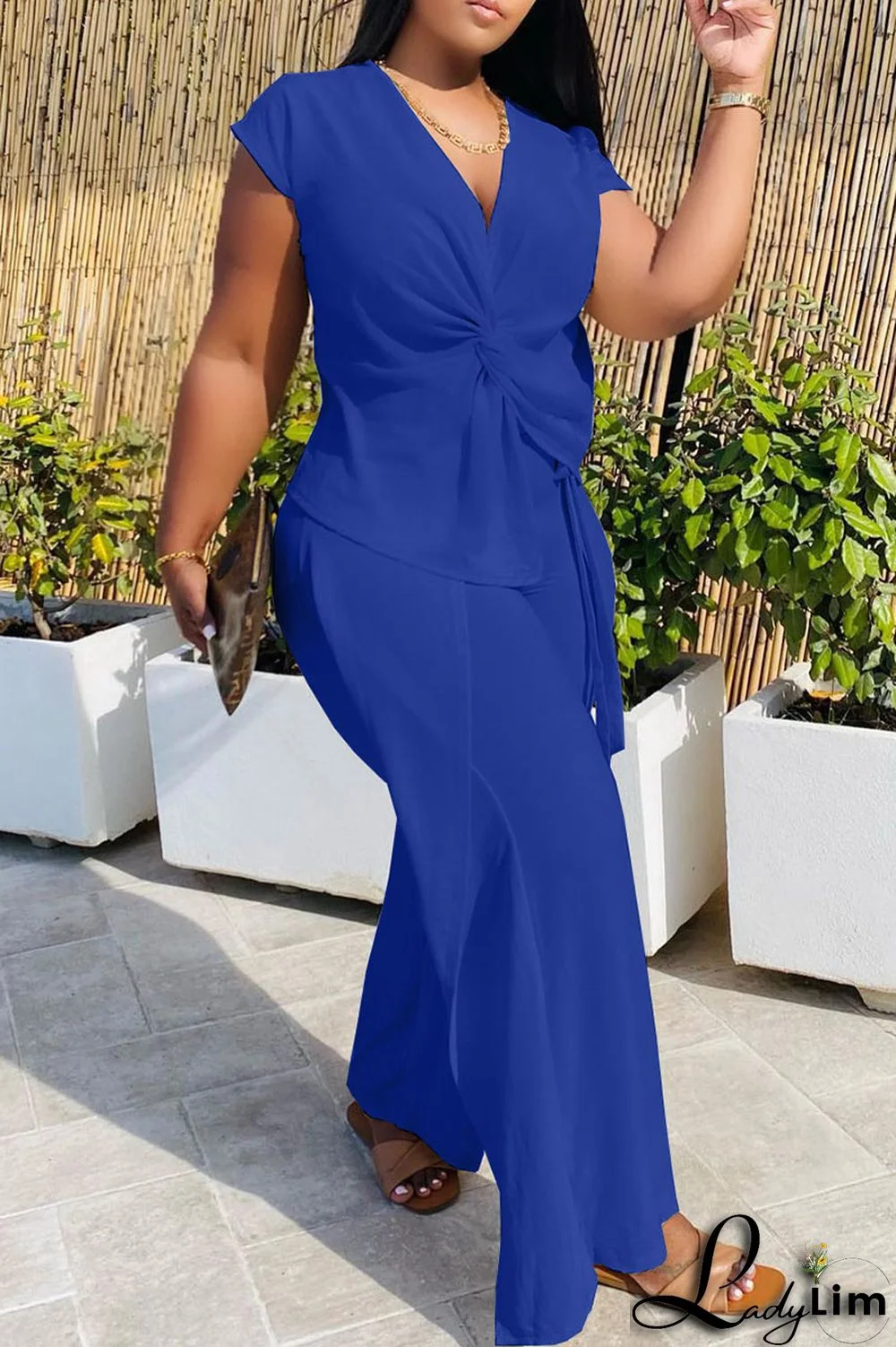 Black Fashion Casual Solid Patchwork V Neck Sleeveless Two Pieces