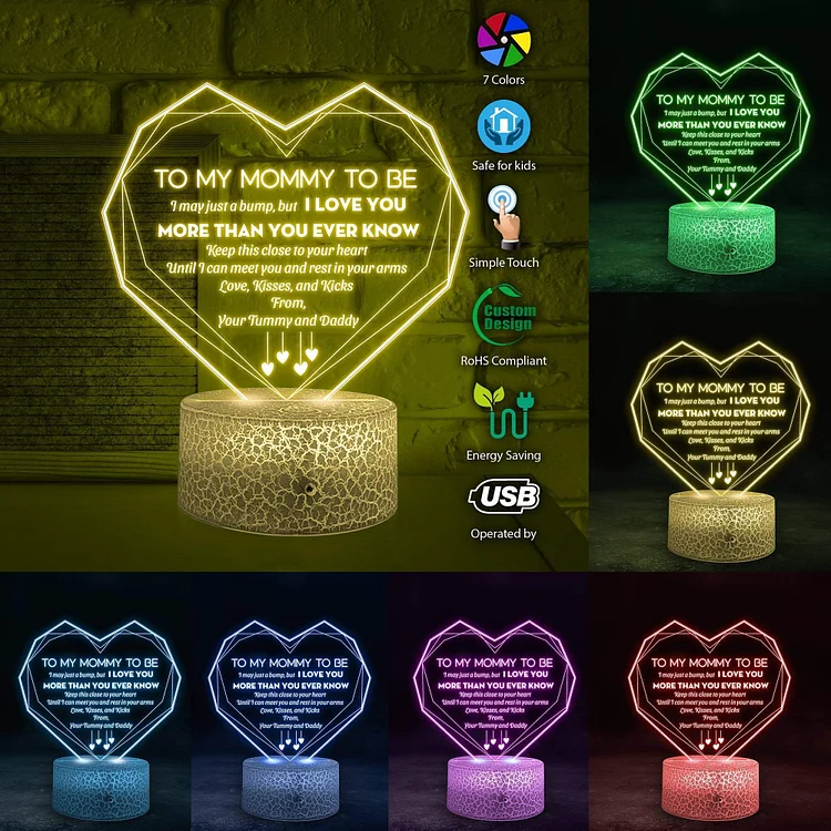 I May Just A Bump, But I Love You, 7 Colors Night Light Gifts For Mom