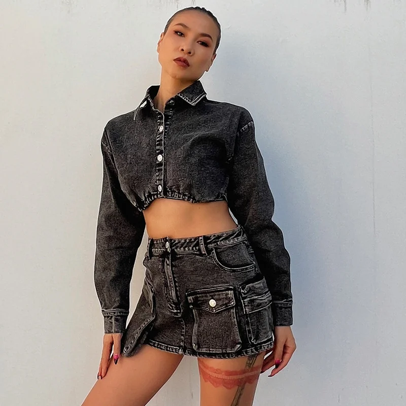 Woherb Woherb New Fashion Do Old Casual Suit Female Senior Sense Summer Two-Piece Lapel Top High Waist Skirt-Outfit Ideas