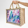 DIY Diamond Painting Linen Waterproof Handbag Shopping Storage Bag Totes Kit(with 2pcs diamond painting)