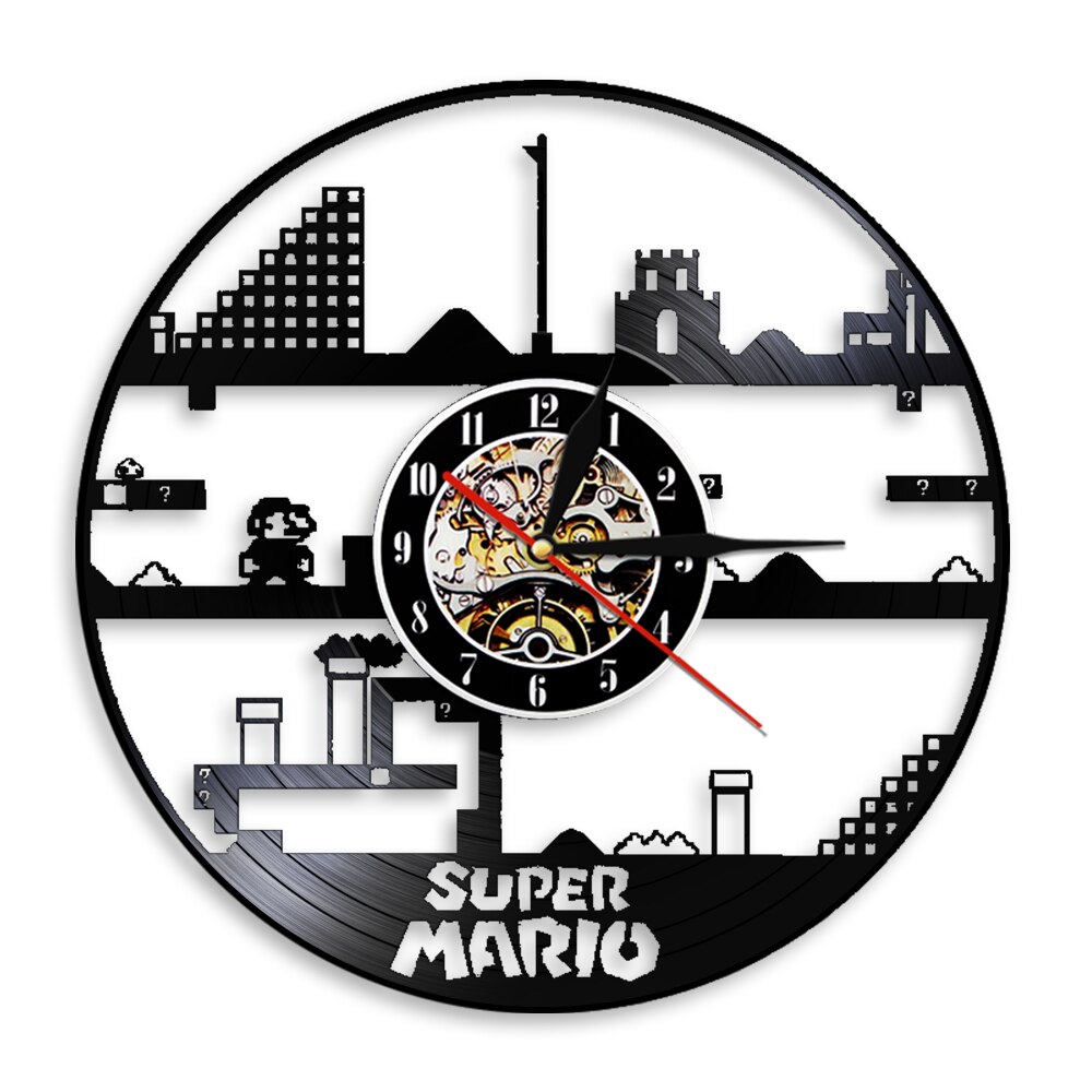 

Mushroom Brother Video Game Retro - Vinyl Record Wall Clock - Without LED, 501 Original