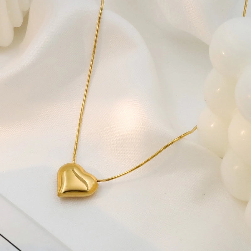 Elegant Minimalist Heart Shape 304 Stainless Steel Stainless Steel Necklaces