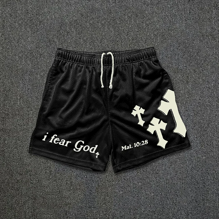 I Fear God Printed Casual Mesh Shorts