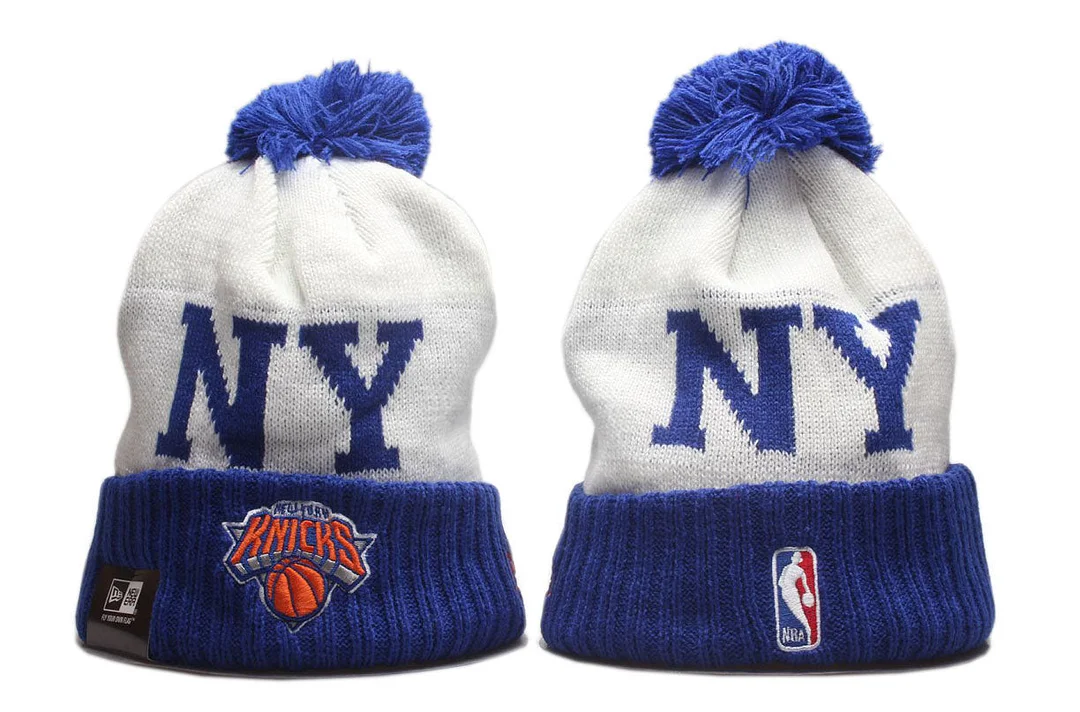 New Era NBA Basketball Sport Team Embroidered Cuffed Knit Hat with Pom