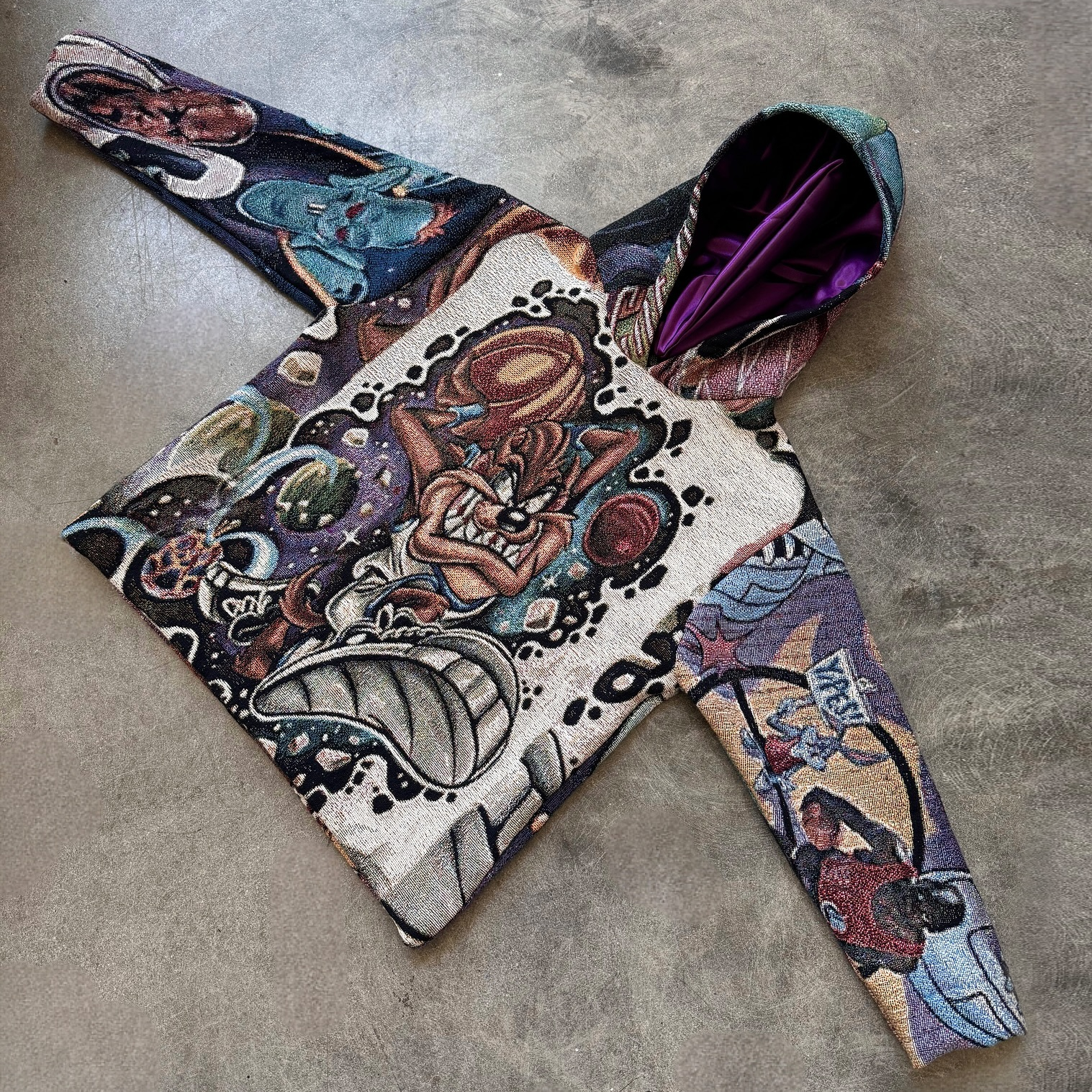 Retro Anime Print Tapestry Hoodie