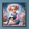 Diamond Painting-DIY Full Round Drill Girl and Dog