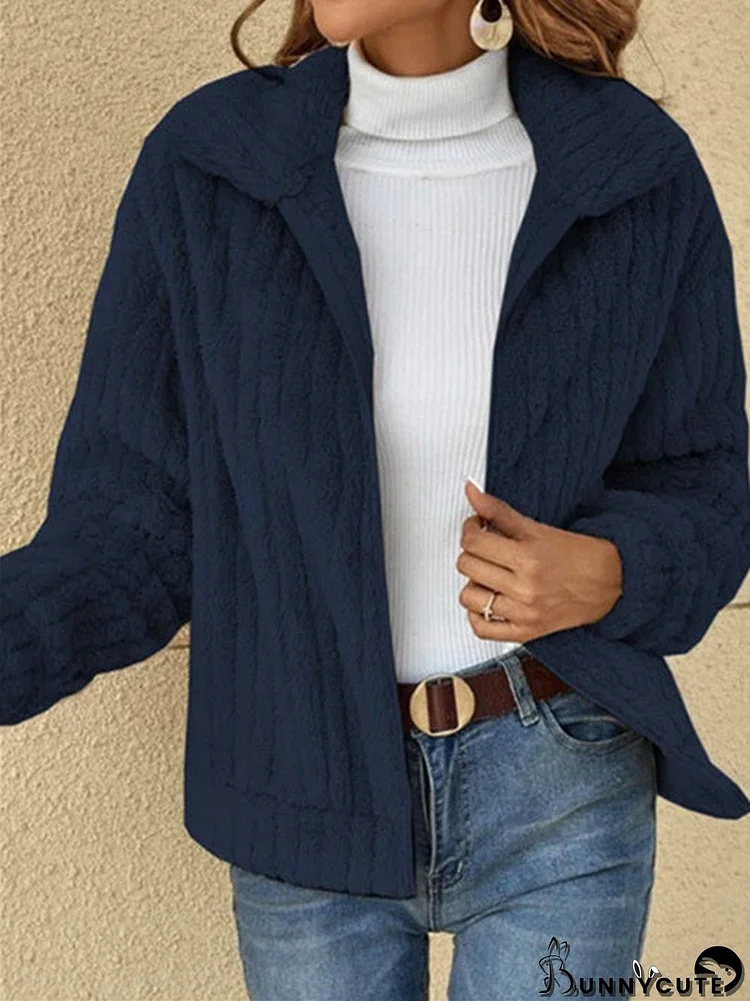 Women's Long Sleeve  V-neck  Zipper Coats Tops