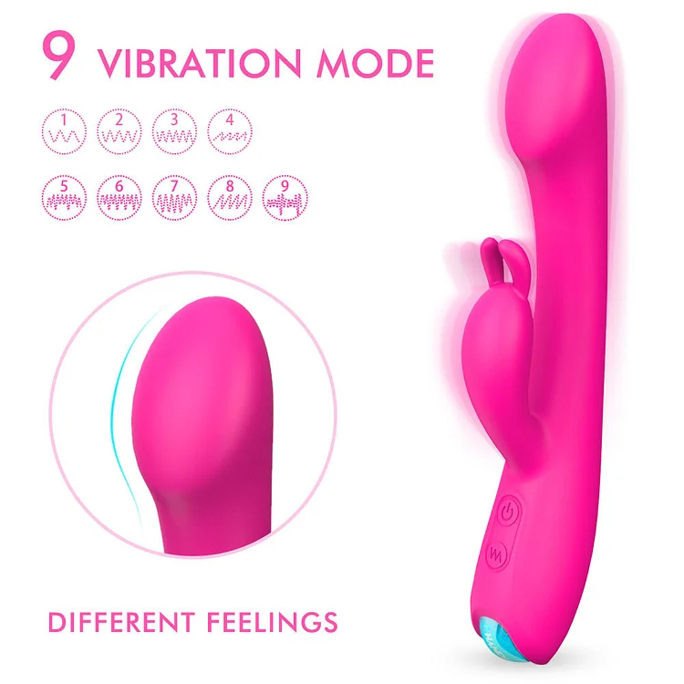 Boneless Rabbit Vibrator Double Silicone Double Stimulation 9 Frequency Masturbator For Women