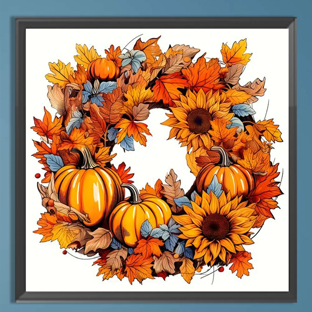 Diamond Painting - Full Square Drill - Autumn Wreath(Canvas|35*35cm)